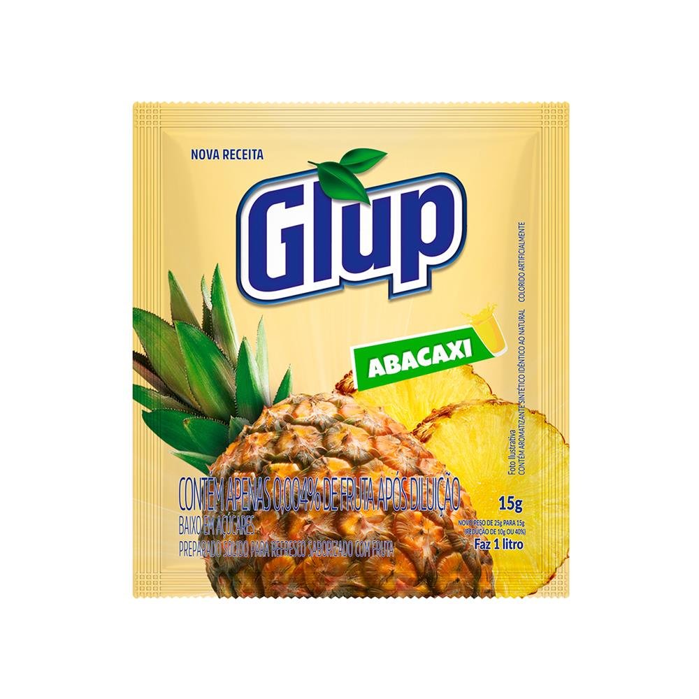 Refresco Em Pó Glup Abacaxi Caixa Com 60 Unidades