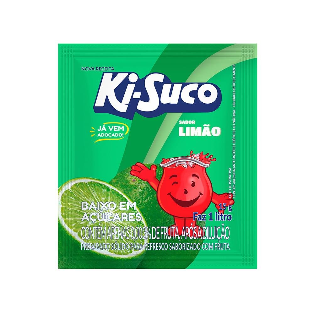 Refresco Em Pó Kisuco Limão Caixa Com 60 Unidades