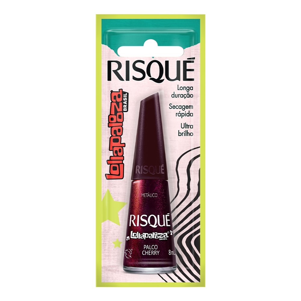 Esmalte Risqué Lollapalooza Metálico Palco Cherry Blister 8ml