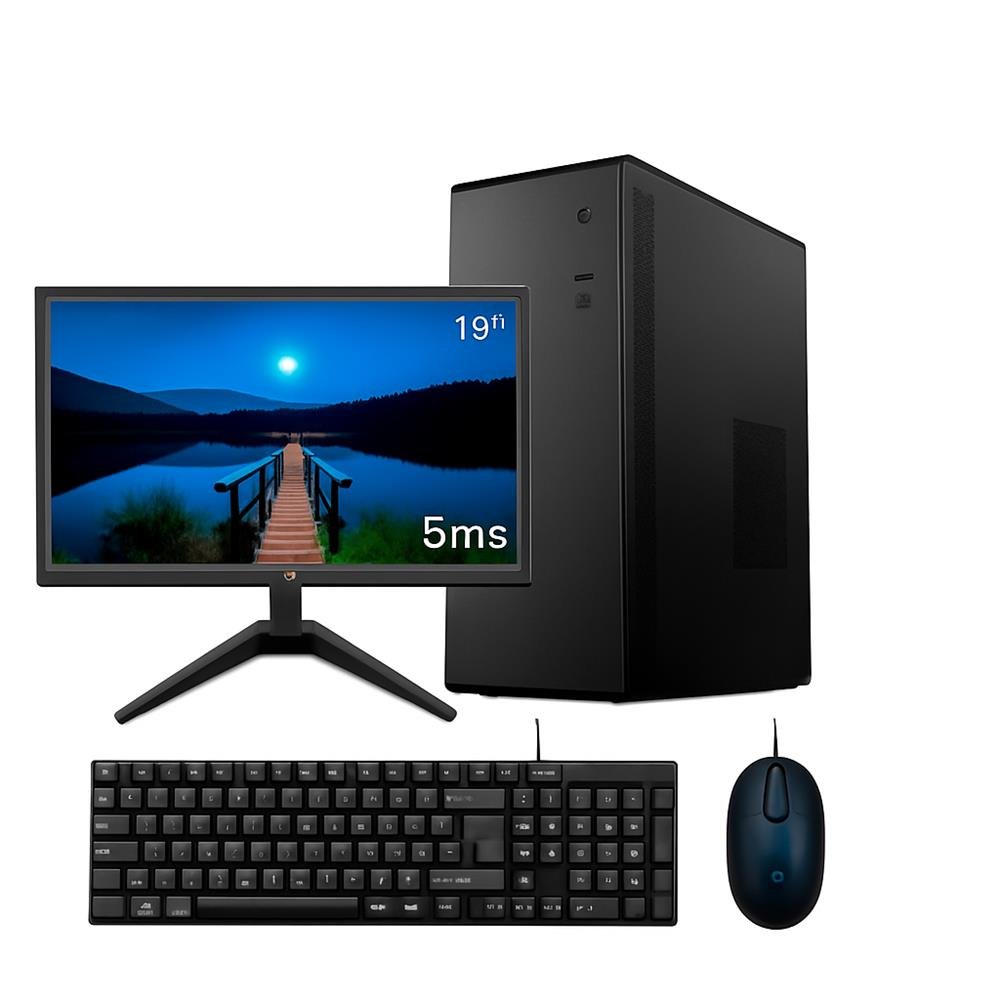 Pc Completo Intel Core I3, 8Gb Ram, Ssd 240Gb, Windows 10 Pro + Monitor Office 19 Pol. Led Tcn + Teclado Slim Com Fio Tcn + Mouse Óptico Tcn