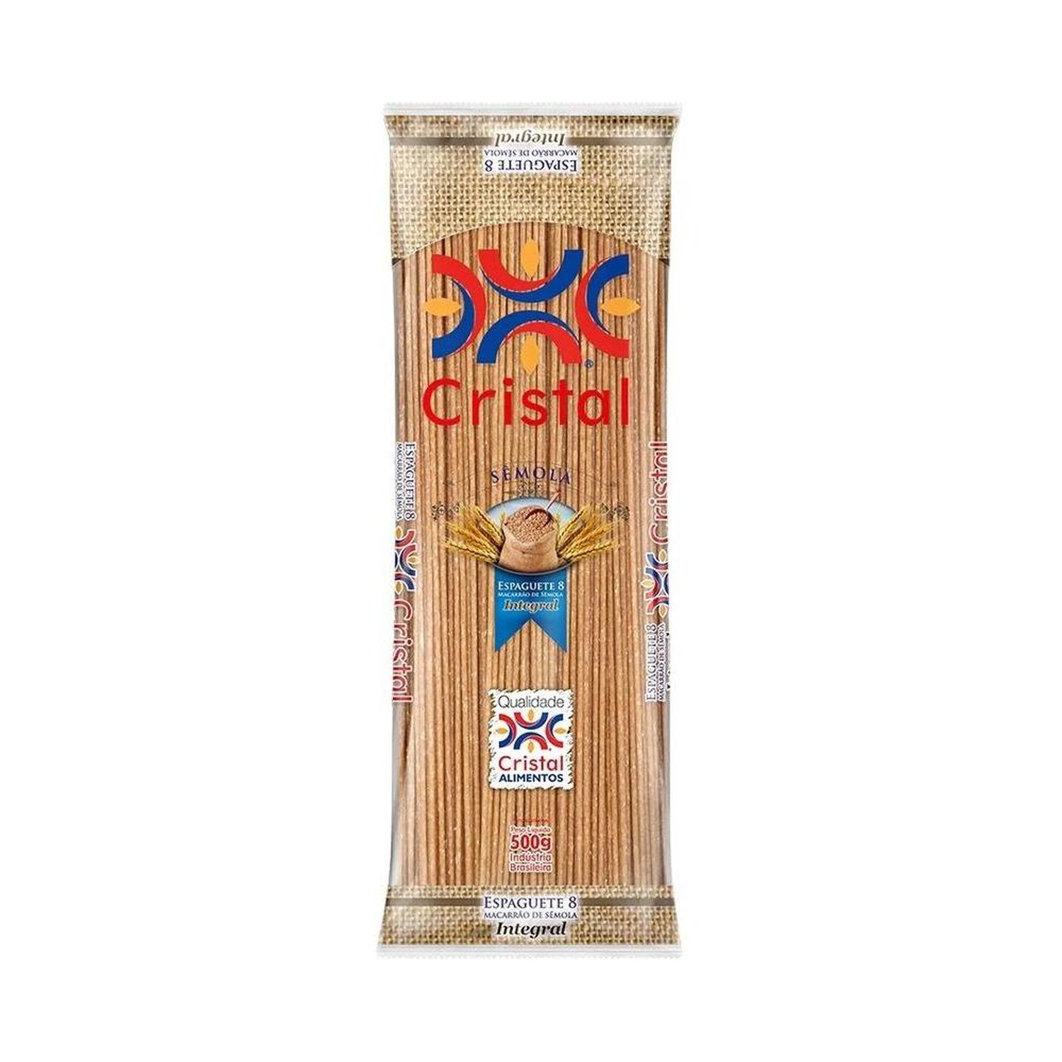 Macarrão Espaguete Integral Cristal 30X500g