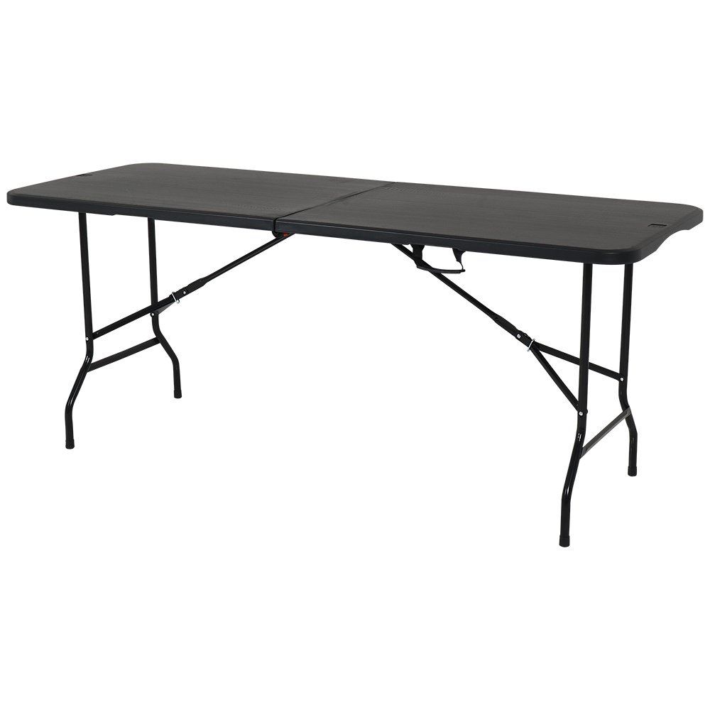 Mesa Dobrável Portátil Prática 1,80M Preta Bel