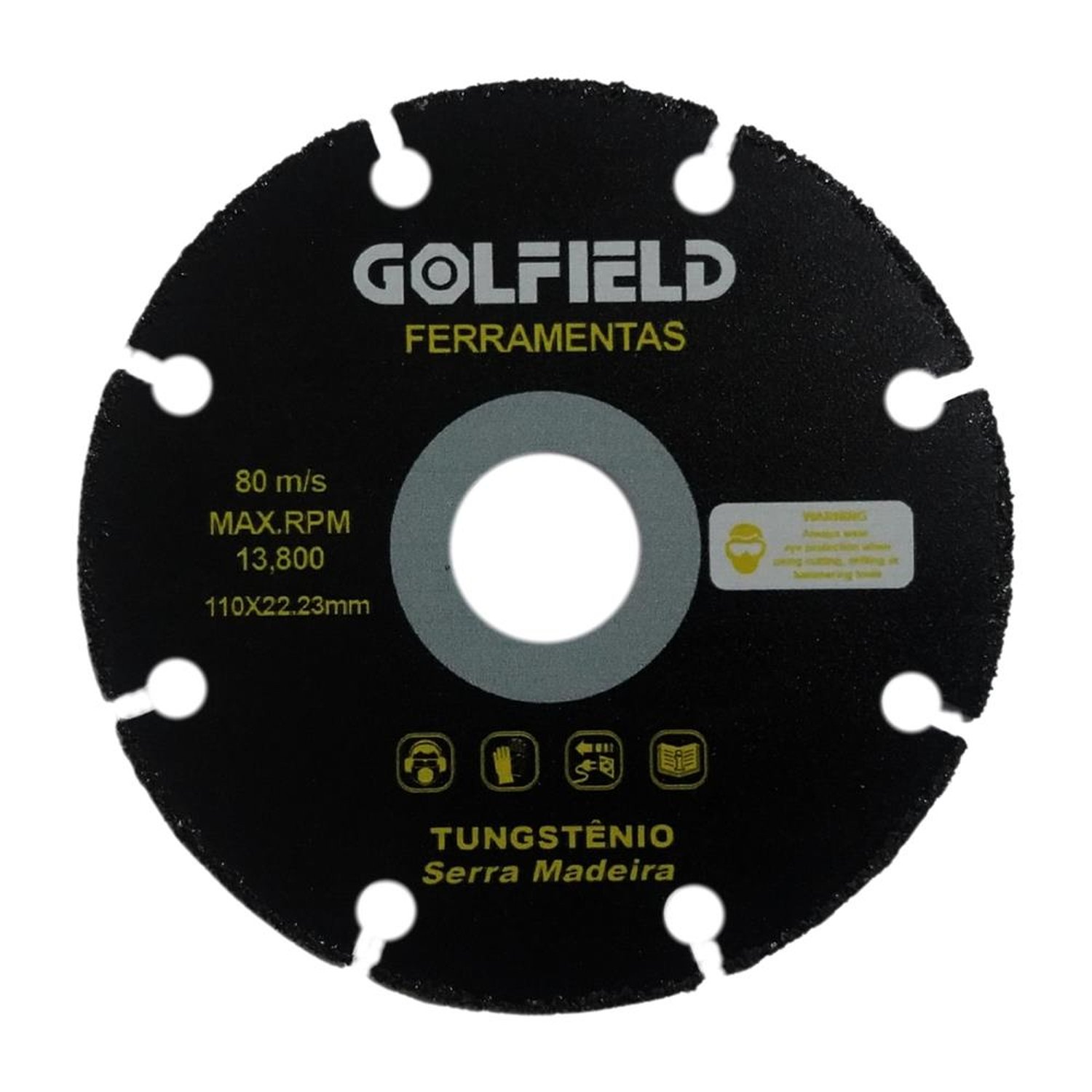 Disco De Tungstênio Para Madeira Golfield 110X22,23Mm