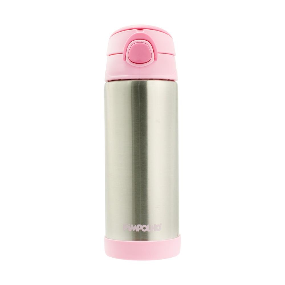 Kit Garrafa Térmica Inox Aço Escovado 400Ml Feminino Pimpolho Com 1 Unidade.