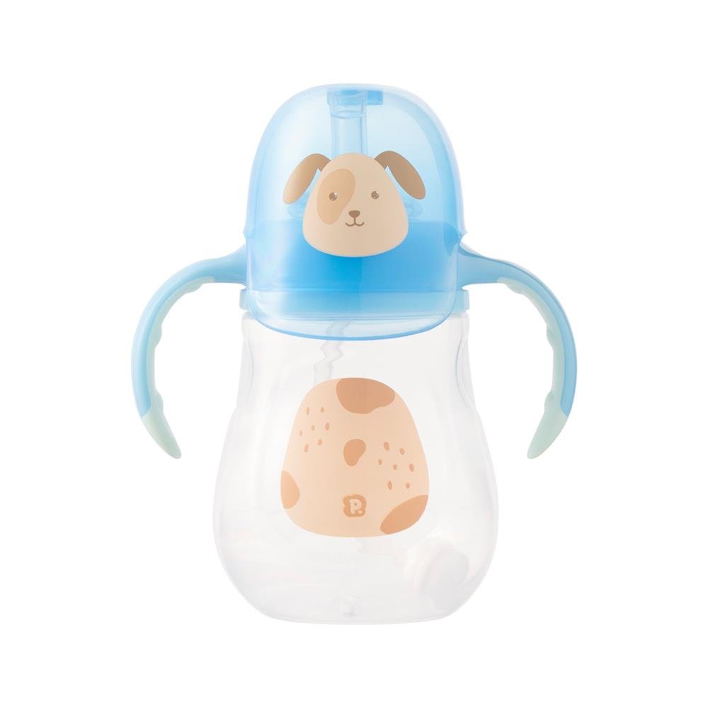 Kit Copo De Treinamento Bichinho Com Alça E Tampa 280Ml Cachorro Masculino Pimpolho Com 2 Unidades.