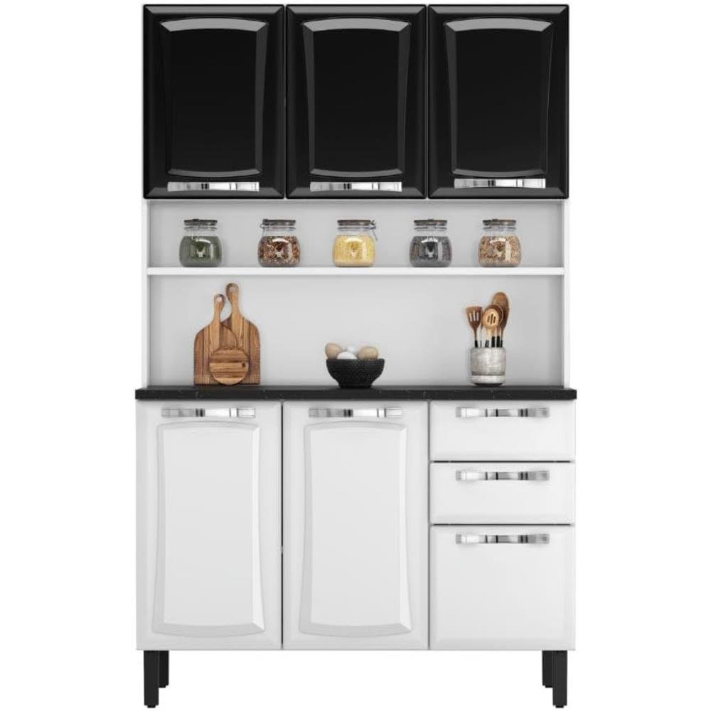 Kit Cozinha Em Aço 6 Portas 2Gav Pratika Branco Pt Itatiaia