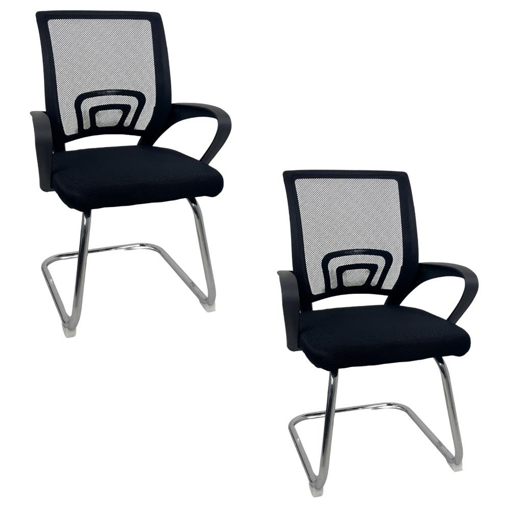 Kit 2 Cadeiras De Escritório Begônia Oficial Fixa