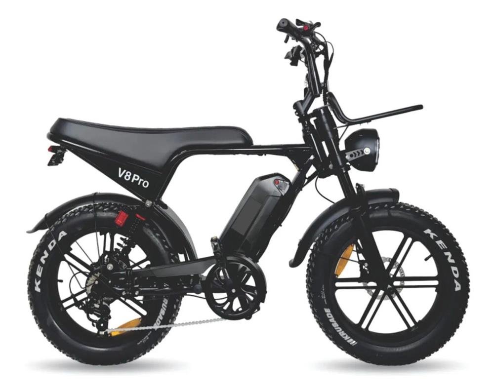 Bicicleta Elétrica V8 Pro 1000Wats Banco Preto