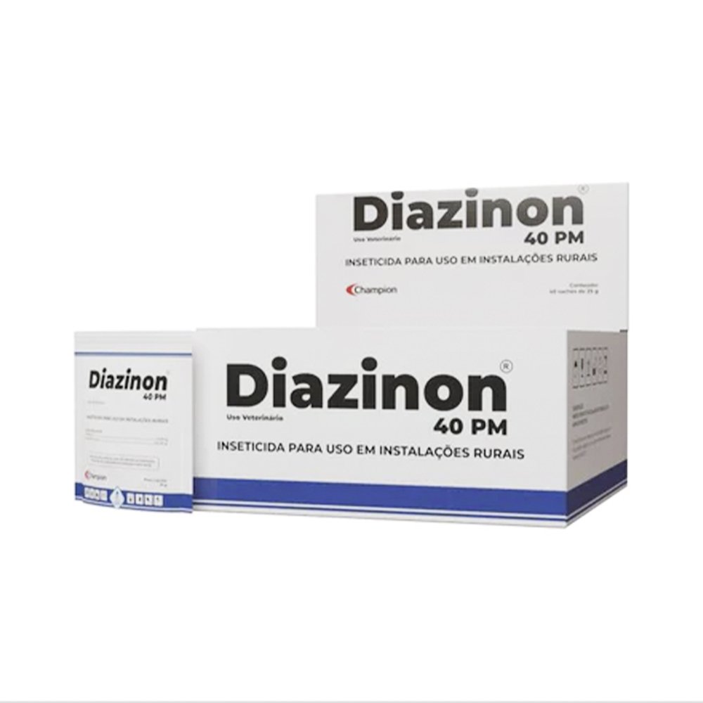 Inseticida Diazinon Champion 40PM 25g - Embalagem com 40 Unidades ...