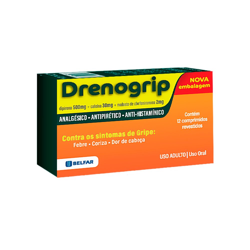 Drenogrip Com 12 Comprimidos Belfar