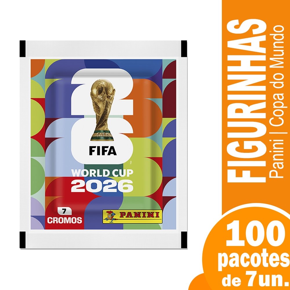 Figurinhas Panini da Copa do Mundo 2026 - 100 Envelopes com 7 Figurinhas Display PRÉ-VENDA