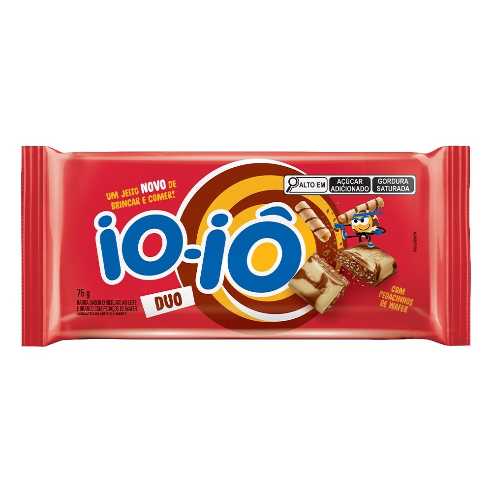 Chocolate Hershey's Ioiô Duo Ao Leite e Branco Tablete 75g - Embalagem com 20 Unidades