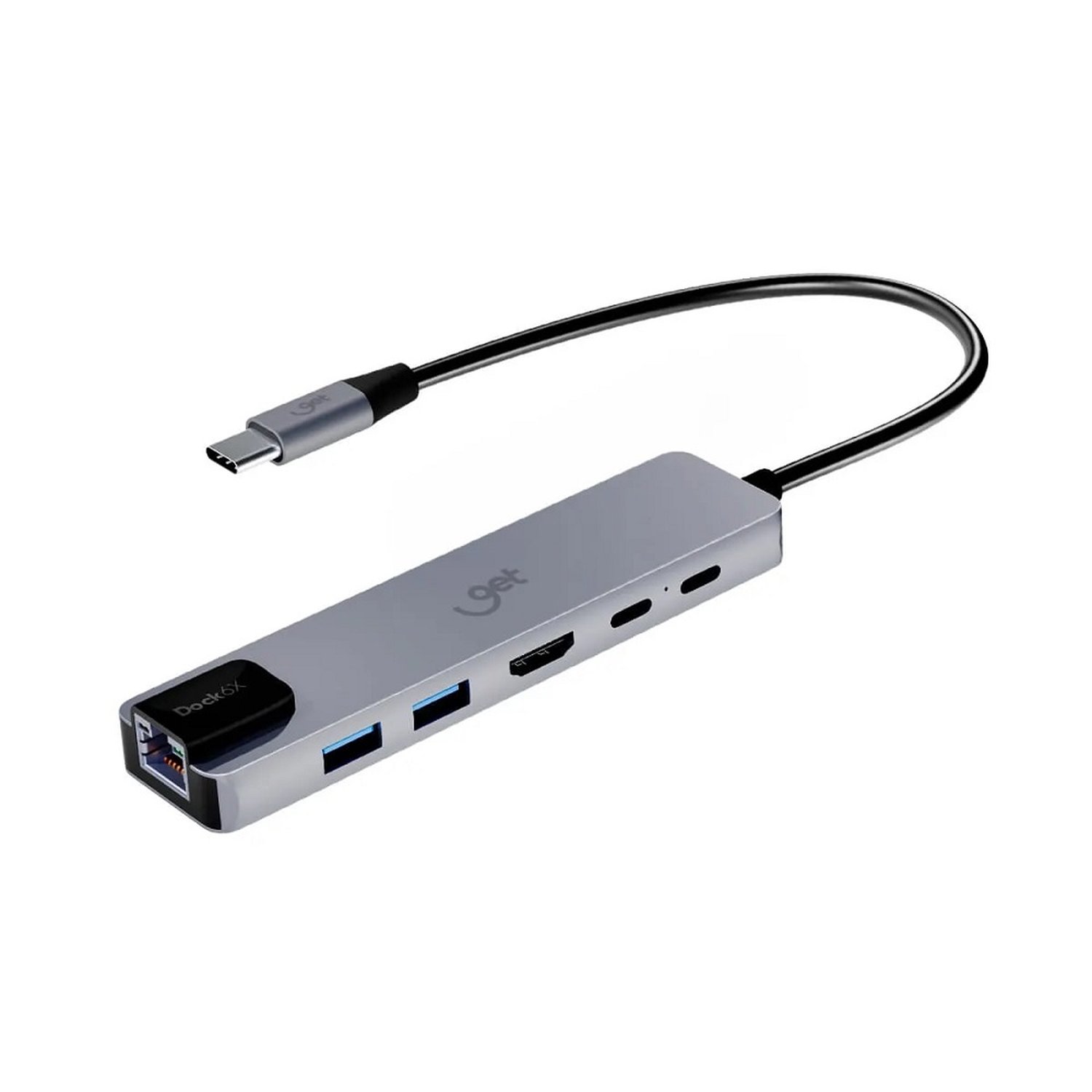 Hub Adaptador Usb-C Get 6 Em 1 Para Notebooks, Tablets E Outros Dispositivos