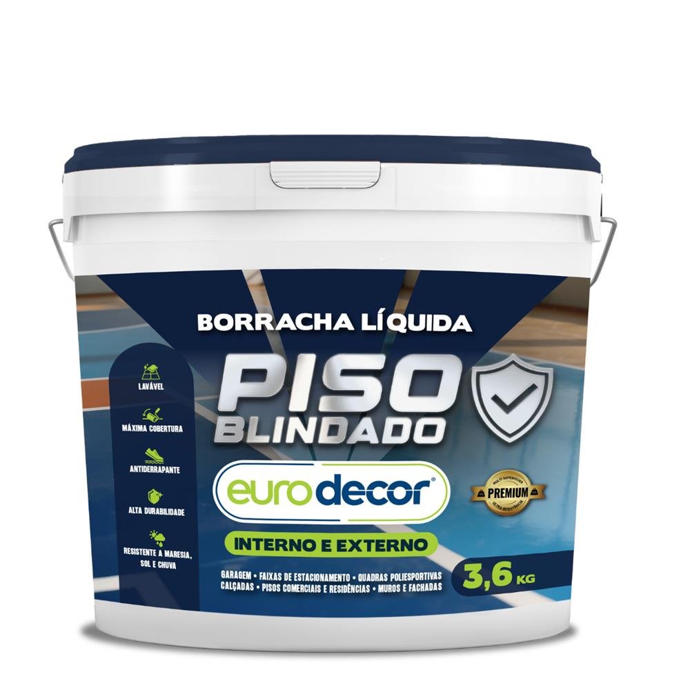 Borracha Líquida Super Piso Eurodecor 3,6 Kg Preto