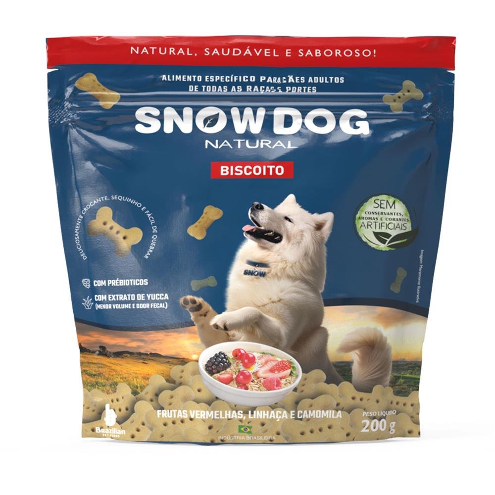 Petisco Snow Dog Biscoito Frutas Vermelhas 10X0,200Kg (Osso Normal)