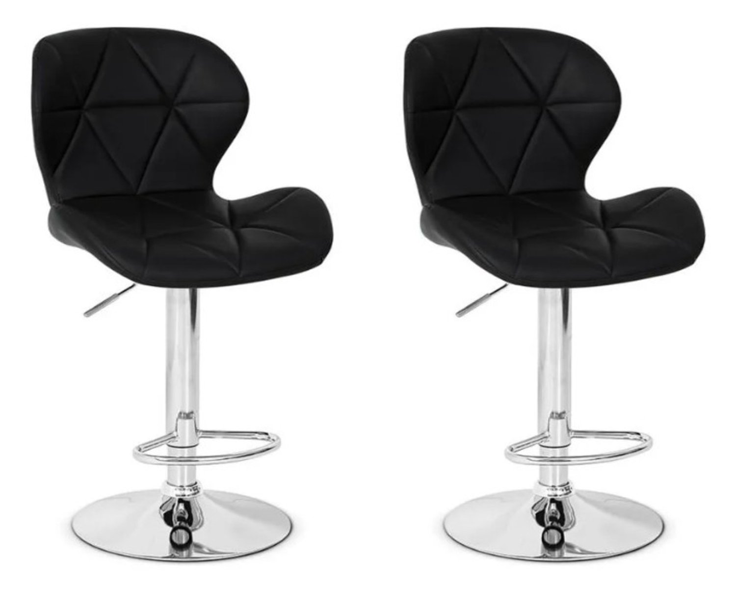 2 Banquetas Slim Confort Estofada Giratória Altura Ajustável Cor Preto