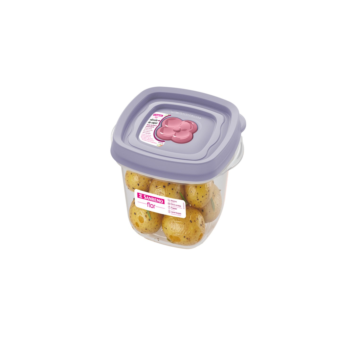 Pote Quadrado Plastico Sanremo 450Ml