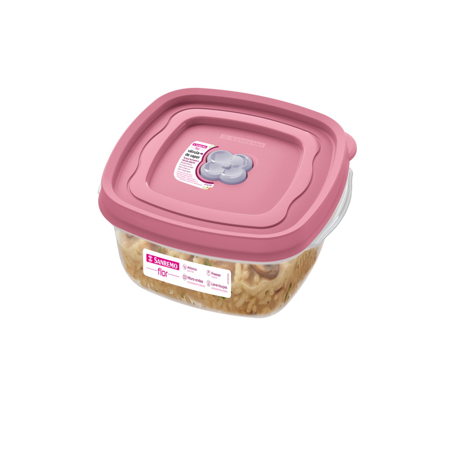 Pote Quadrado Plastico Sanremo 920Ml