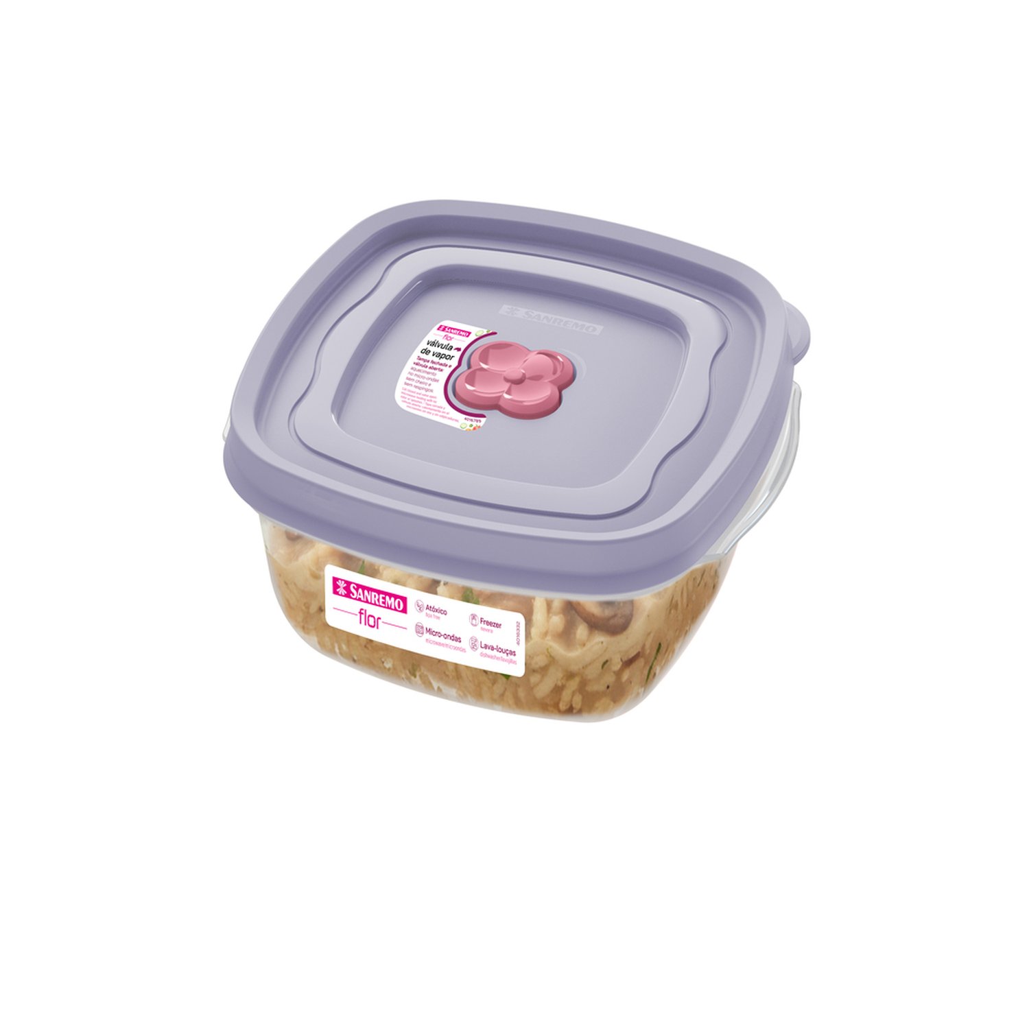 Pote Quadrado Plastico Sanremo 920Ml