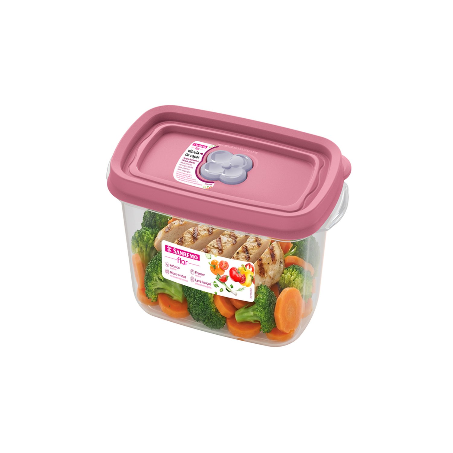 Pote Retangular Plastico Sanremo 700Ml