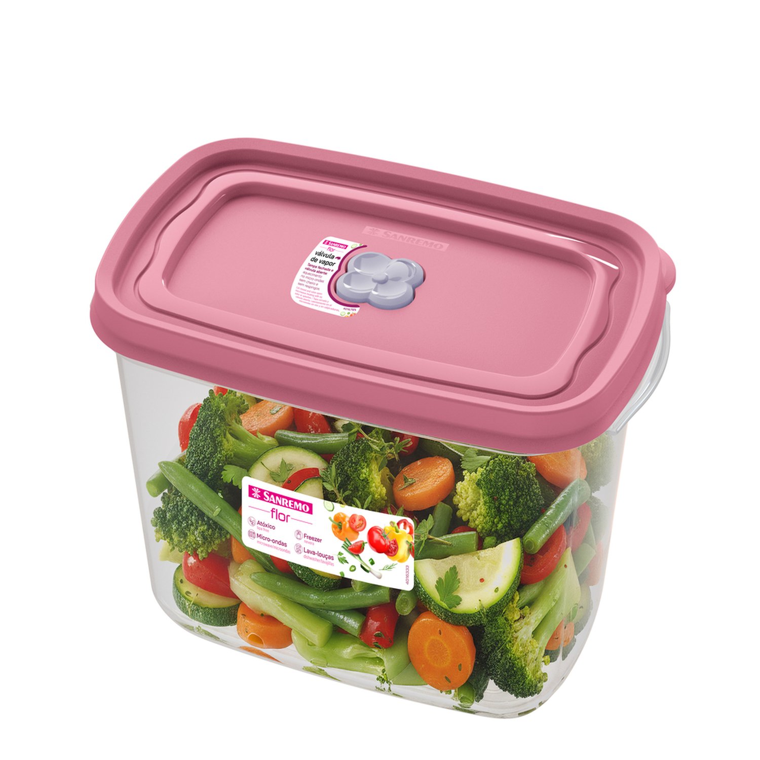 Pote Retangular Plastico Sanremo 2,3L