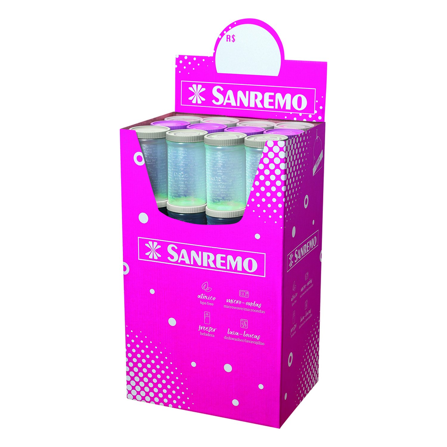 Porta Mantimentos Plastico Sanremo 1Ll 48 Unidades