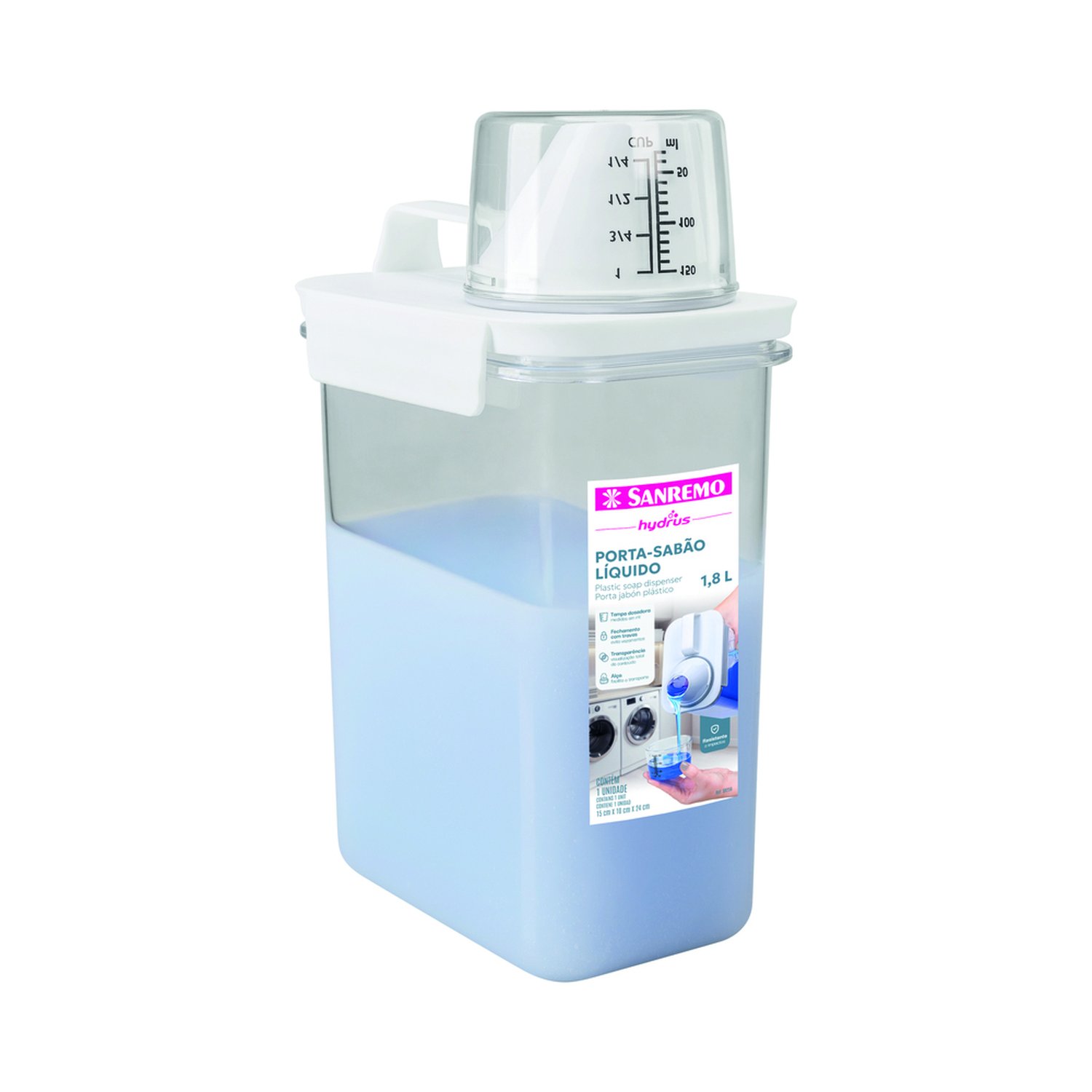 Porta Sabao Plastico Pet Sanremo 1,8L
