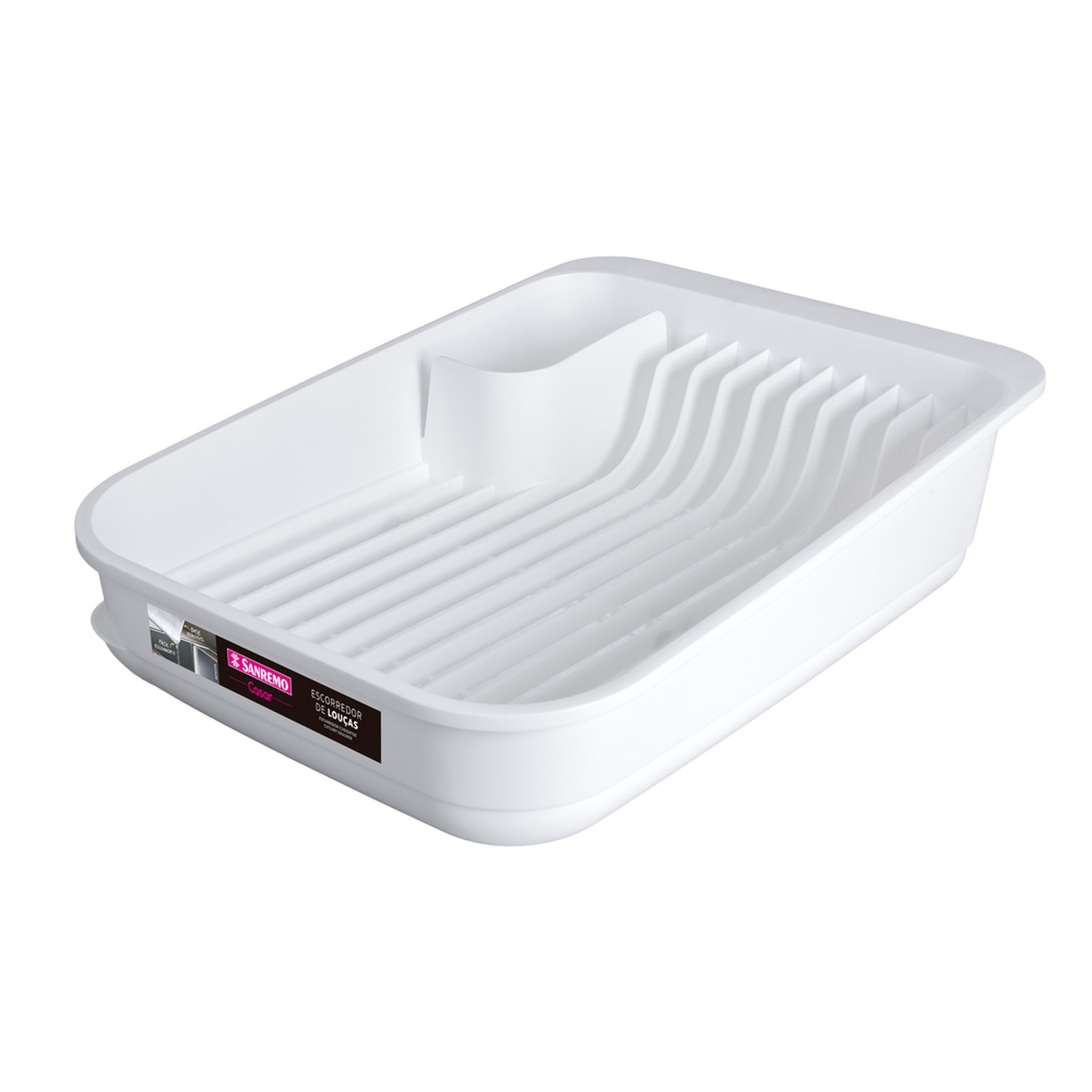 Escorredor Louca Bandeja Plastico Branco Sanremo