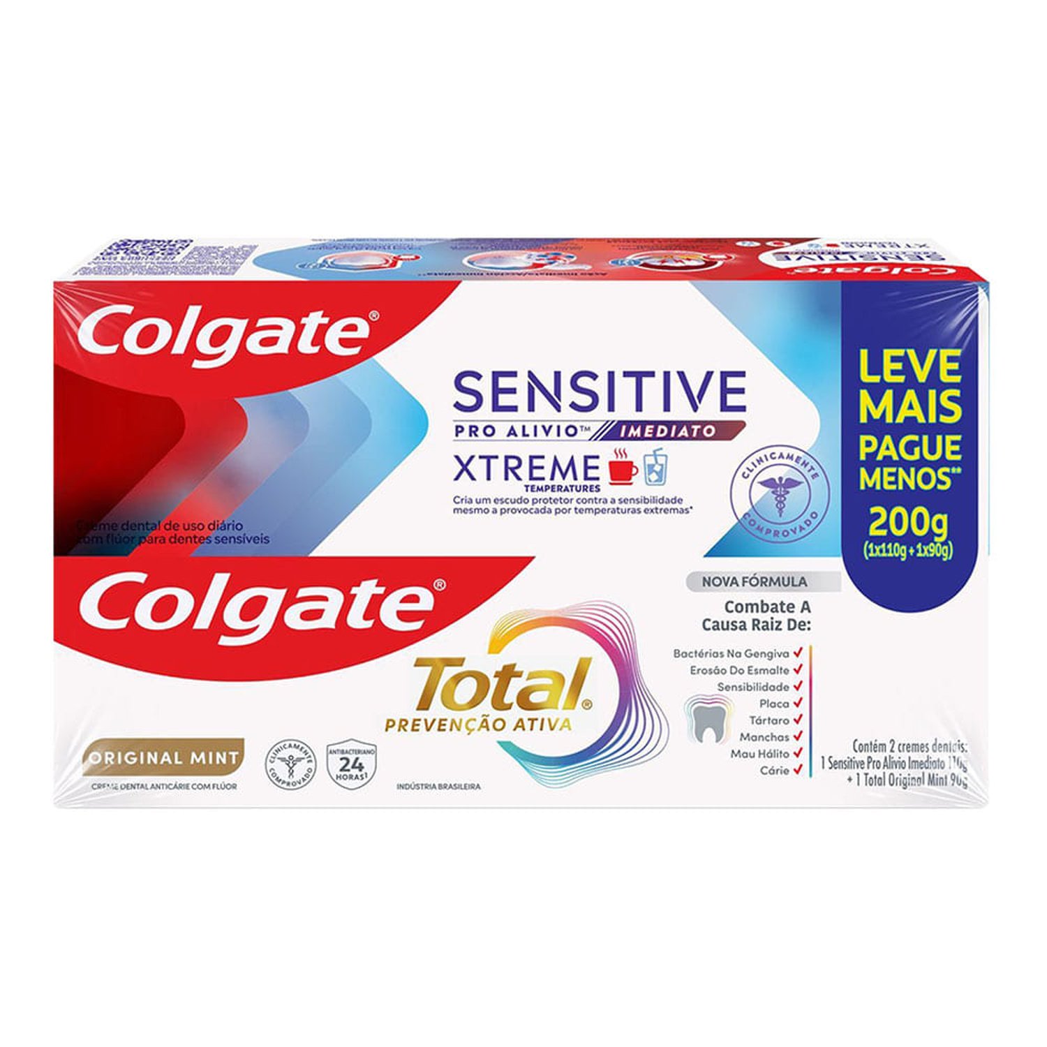 Creme Dental Colgate Sensitive Pro Alivio Imediato 110G + Total Original Mint 90G Lv+ Pg -
