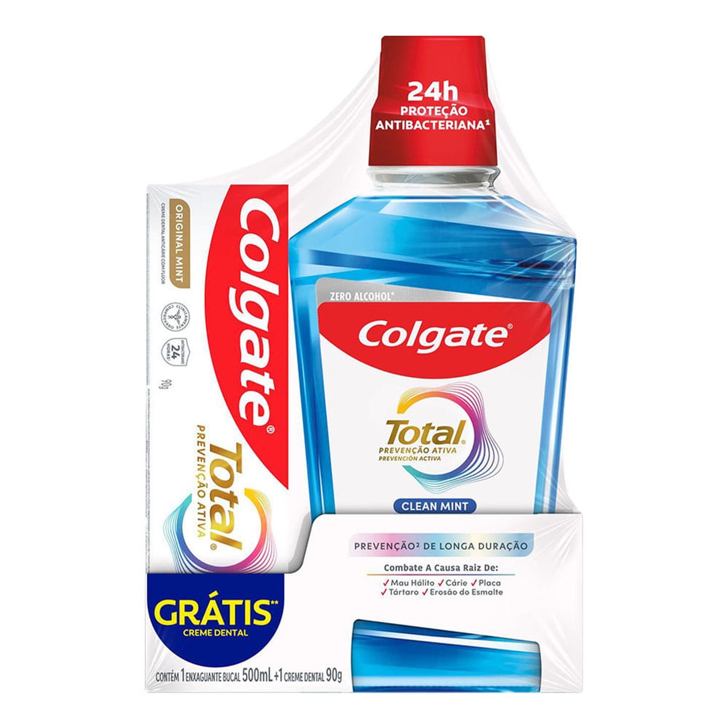 Promo Antisseptico Bucal Colgate Total Original Mint 500Ml + Creme Dent Tt12 90G