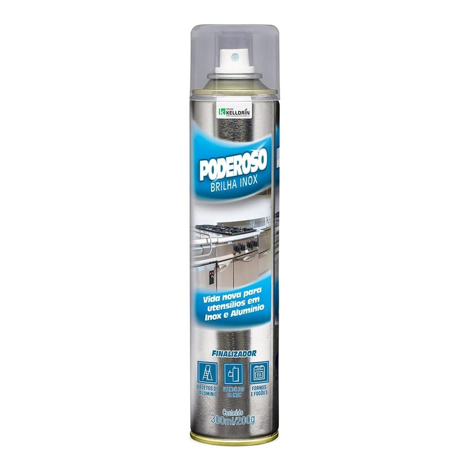 Poderoso Brilha Inox Aerossol ¿ Limpador Para Inox 300Ml - Caixa Com 12 Unidades