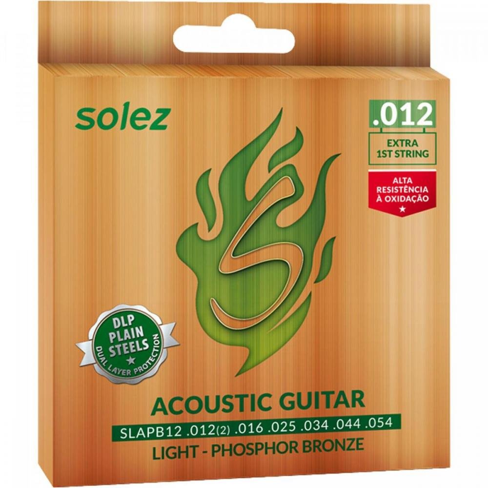 Encordoamento Violão Aço Solez Slapb12 012 Phospor Bronze Un.Venda: Pc/1