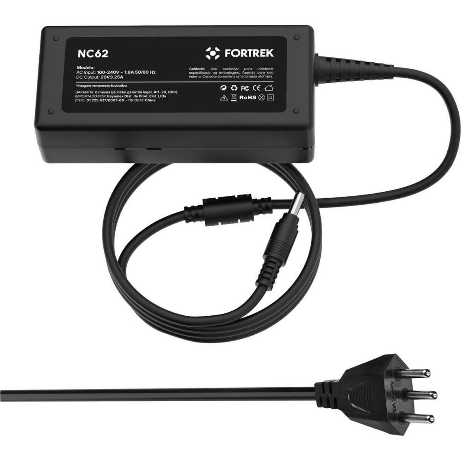 Carregador De Notebook 4.0X1.7 Mm Fortrek Nc62 20V Un.Venda: Pc/1