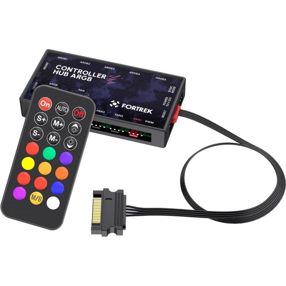 Controladora Fan Fortrek Controller Hub Com Controle Remoto 7 Portas Un.Venda: Pc/1
