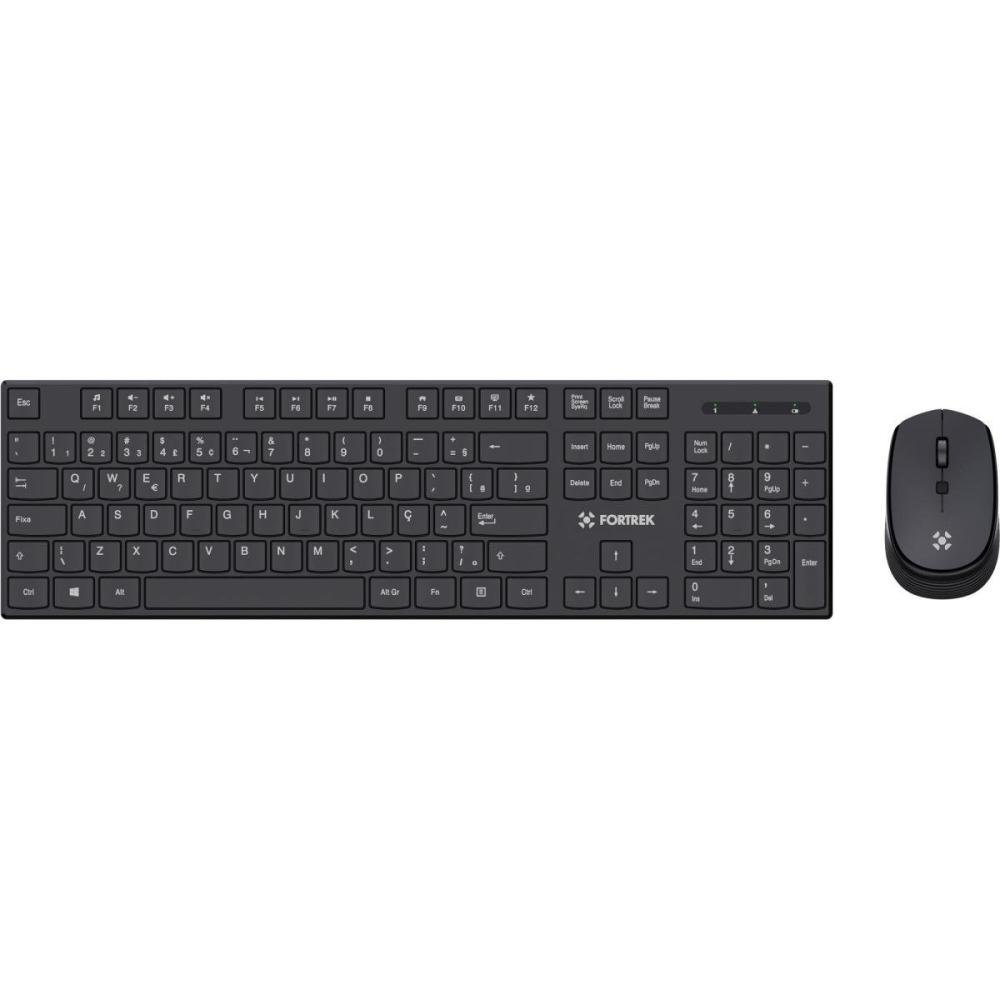 Kit Mouse E Teclado Fortrek Cw11 Wireless Preto Un.Venda: Pc/1