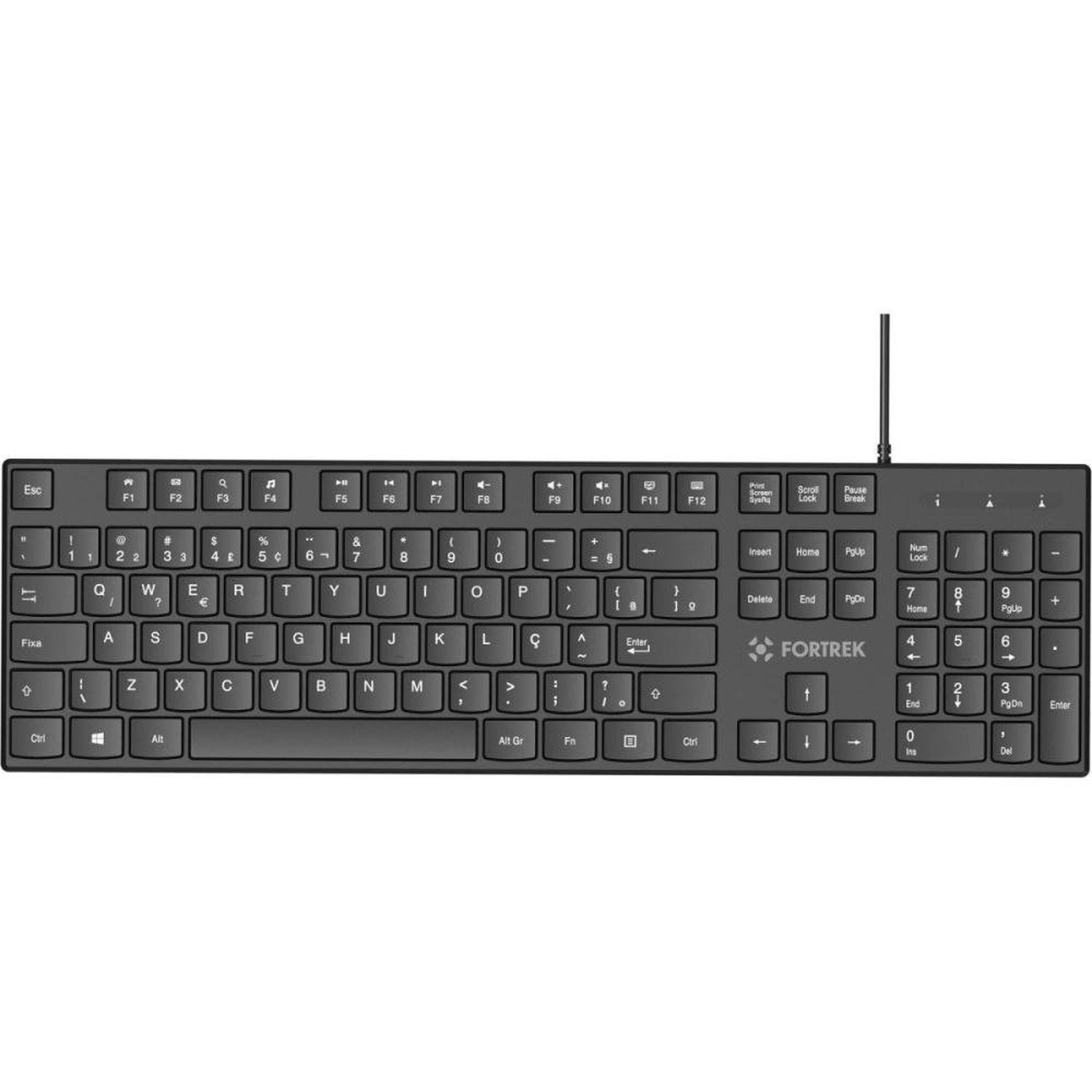 Teclado Office Fortrek K15 Slim Usb Abnt2 Preto Un.Venda: Pc/1