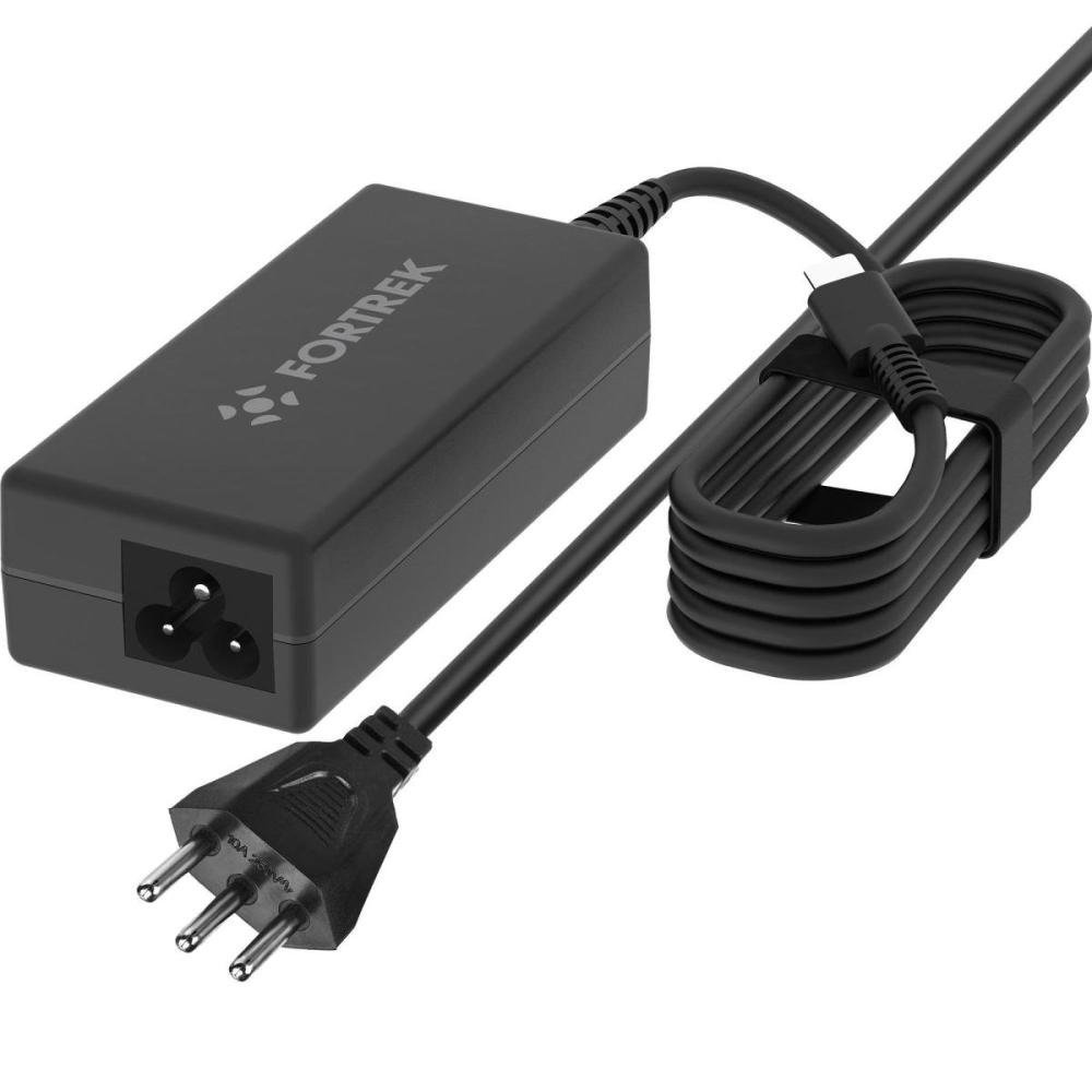 Carregador De Notebook Usb-C Fortrek Nc61 65W Preto Un.Venda: Pc/1