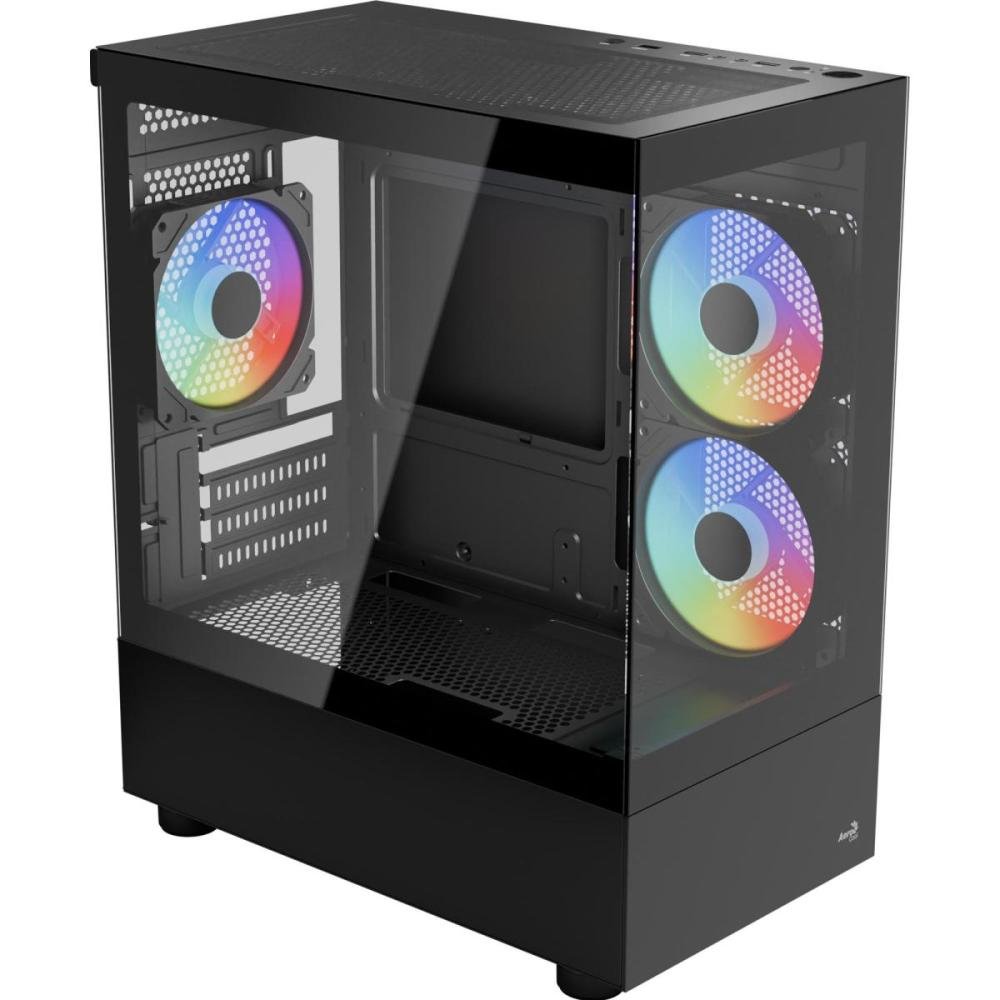 Gabinete Gamer Aerocool Viewport Usb-C V1 Preto Lateral Vidro Temperado Un.Venda: Pc/1