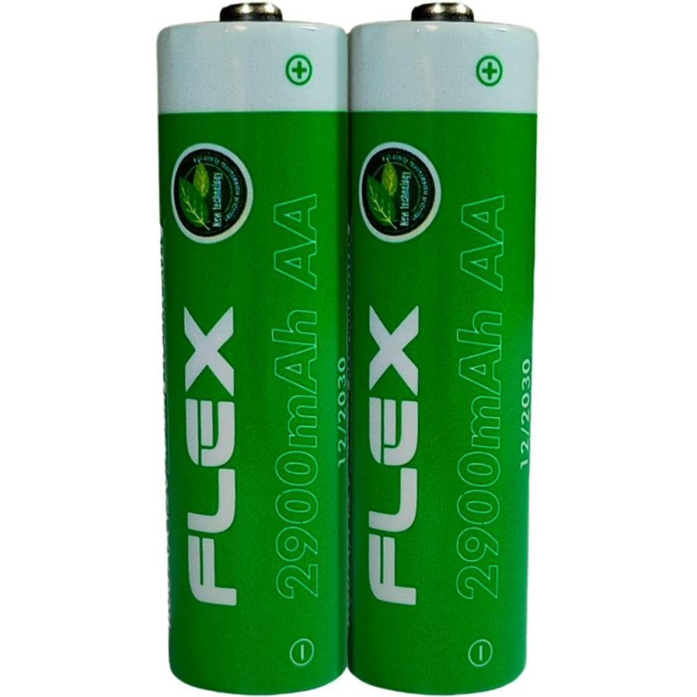 Pilha Recarregável Aa 1.2V 2900Mah (C/2 Pilhas) Flex Un.Venda: Car/1