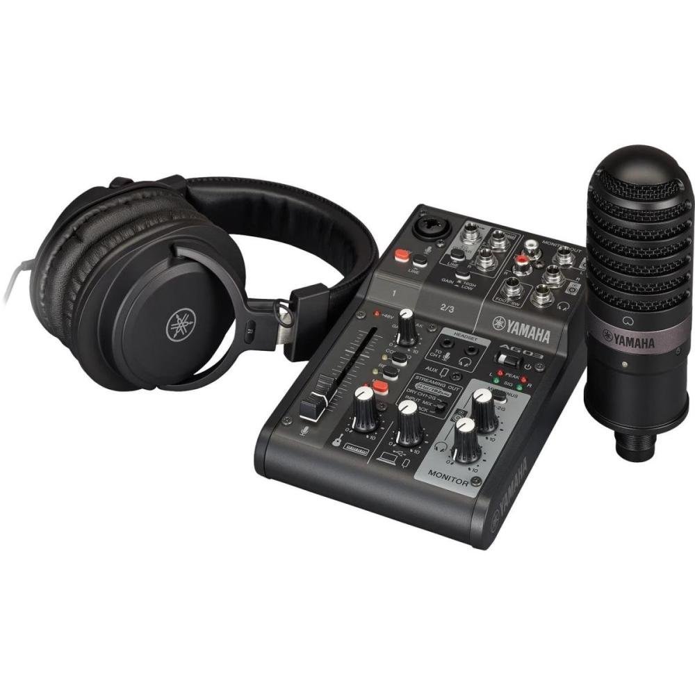 Kit Streaming Yamaha Ag03mk2 Lspk Preto Un.Venda: Pc/1