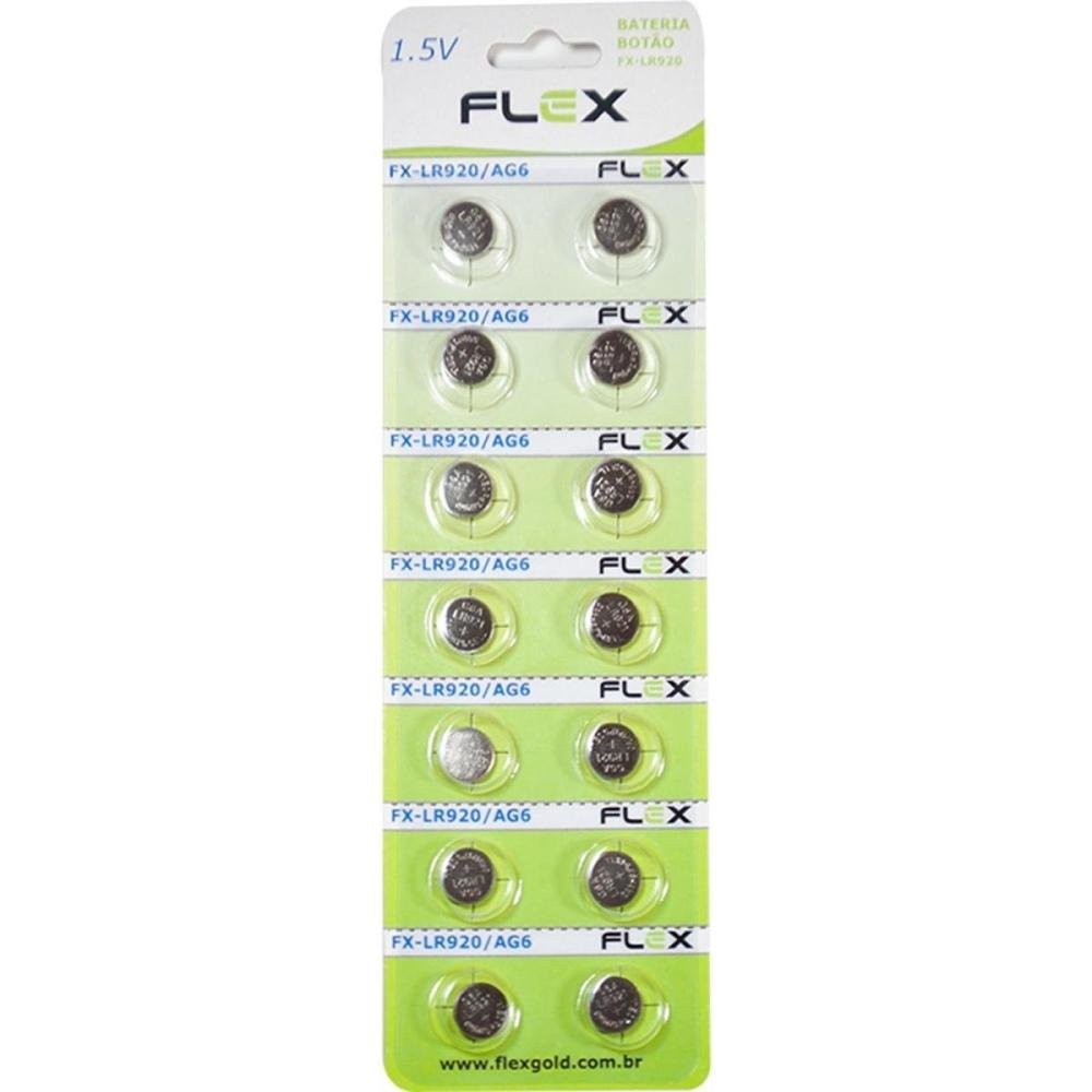 Bateria Botão Alcalina 1,5V Lr920 (C/14 Baterias) Flex Un.Venda: Pc/1