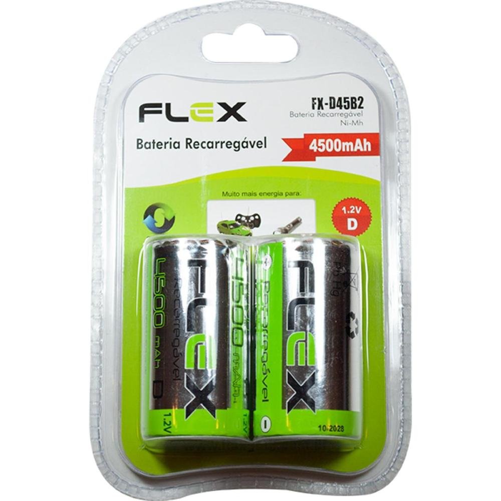 Bateria Recarregável 1.2V 4500Mah (C/2 Baterias) Flex Un.Venda: Car/1