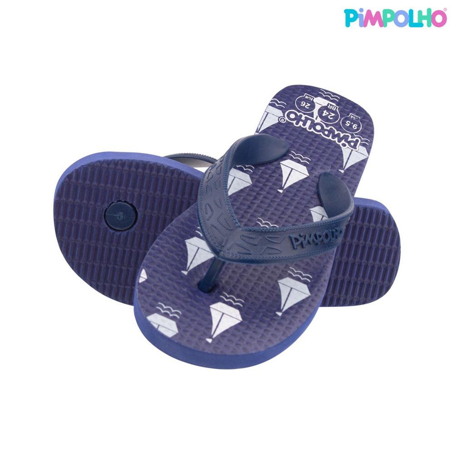 Kit Sandalia Praiana Kids Marinho/Barcos Masculino Pimpolho Com 12 Pares - Numeração 24 A 32