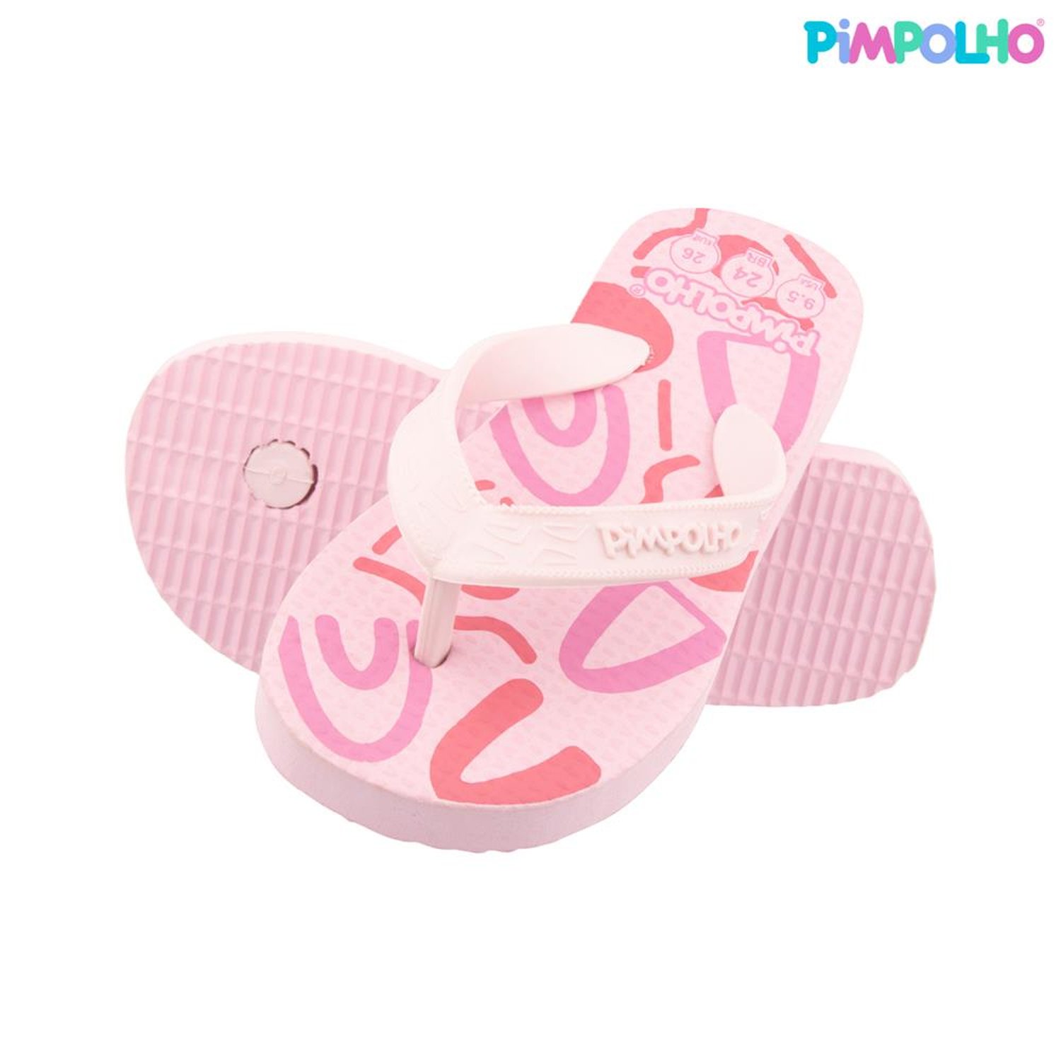 Kit Sandalia Praiana Kids Rosa/Abstrata Feminino Pimpolho Com 12 Pares - Numeração 24 A 32