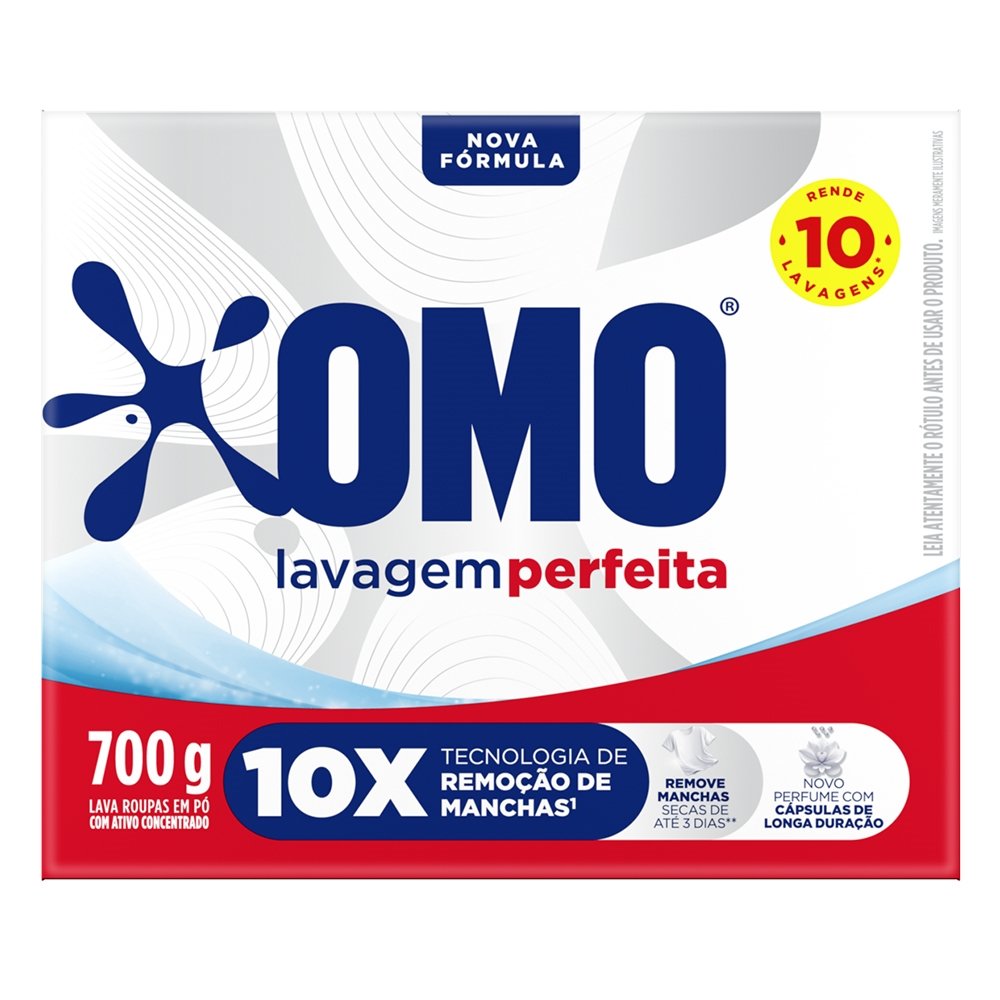 Sabão em Pó Omo Lavagem Perfeita Cartucho 700g - Embalagem com 20 Unidades