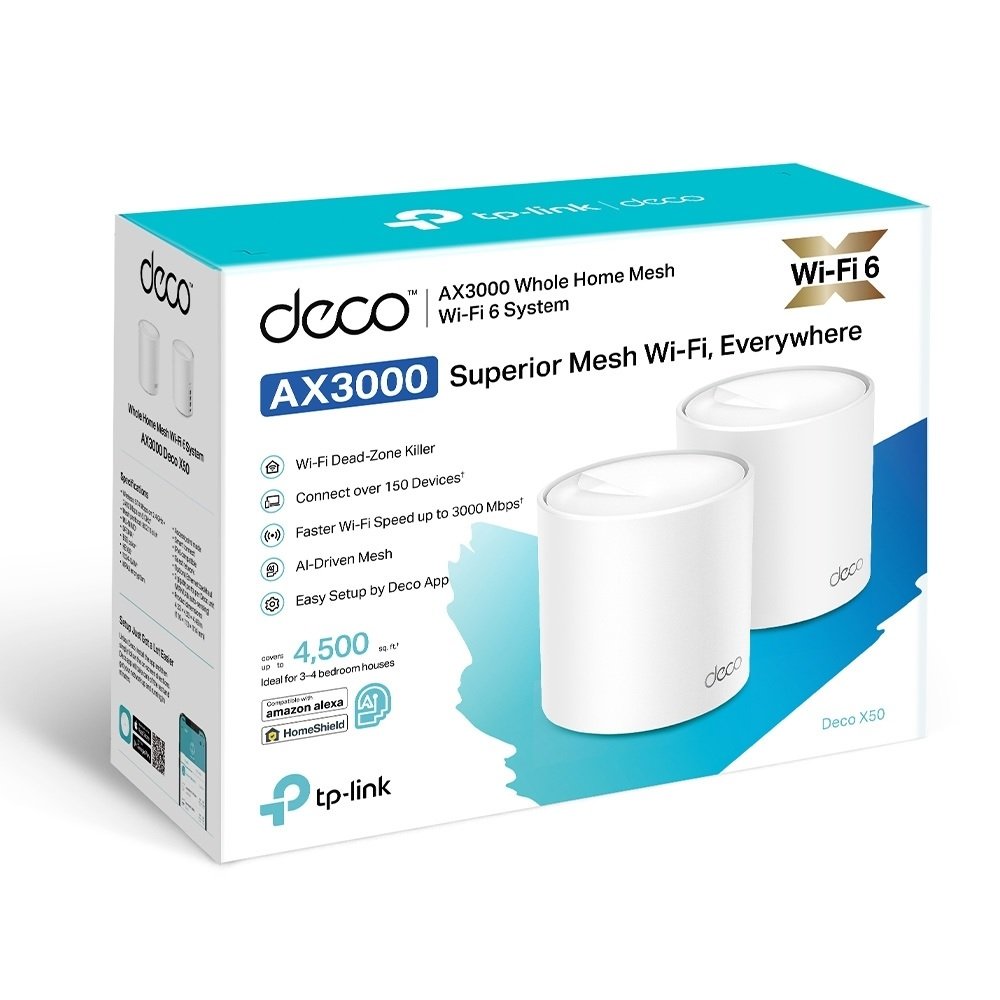 Roteador Wireless Mesh Deco X50 (2-Pack) Dual Band Ax3000, Tp-Link ...
