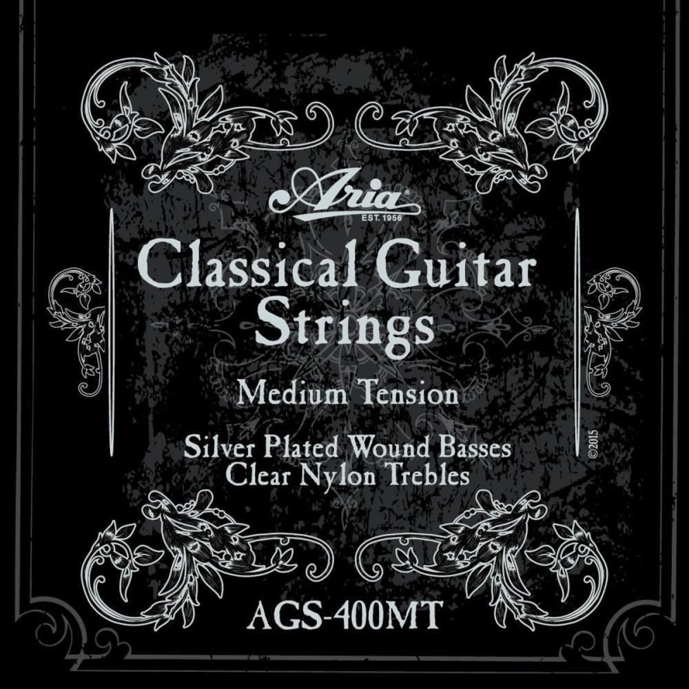 Encordoamento Para Violão Nylon Tensão Média Ags400mt Aria Guitars Un.Venda: Pc/1