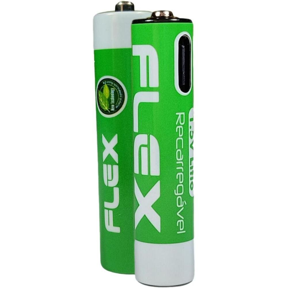 Pilha Recarregável Aaa 1.5V 1200Mah (C/2 Pilhas) Flex Un.Venda: Car/1