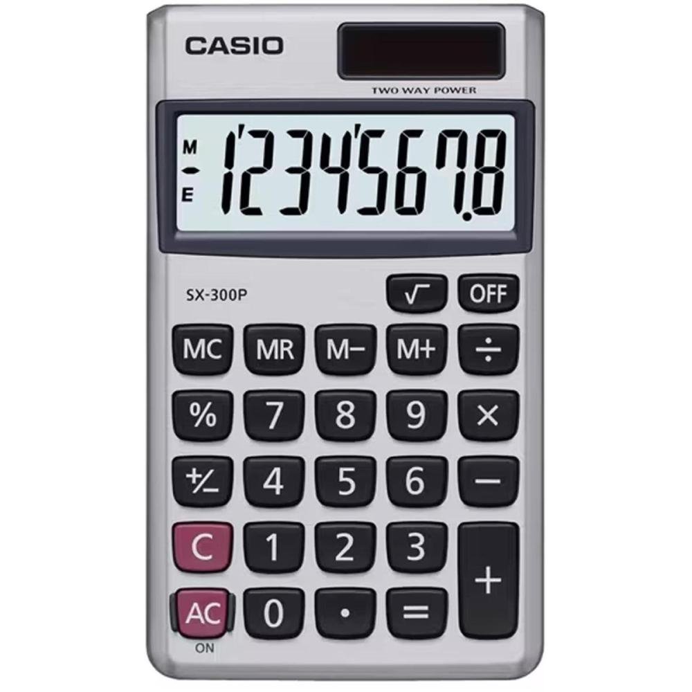 Calculadora De Bolso Casio Sx300p 08 Dígitos Prata Un.Venda: Pc/1