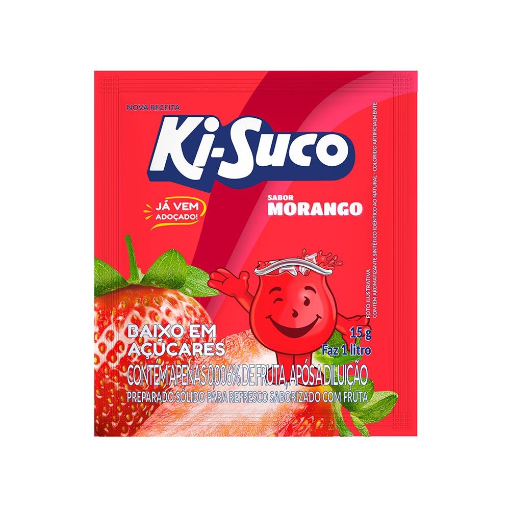 Refresco Suco Em Pó Ki Suco 15G Sabor Morango Adoçado Embalagem Com 15 ...